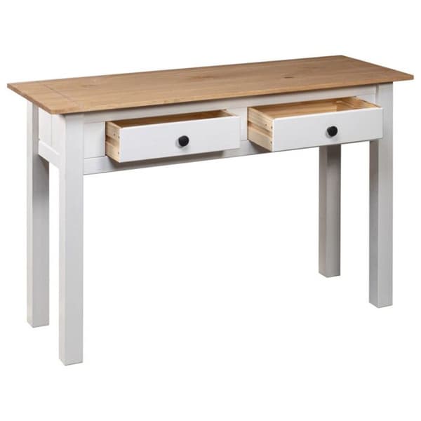 vidaXL Konsolbord Vit 110x40x72 cm Solid Pine Panama Serie 282681
