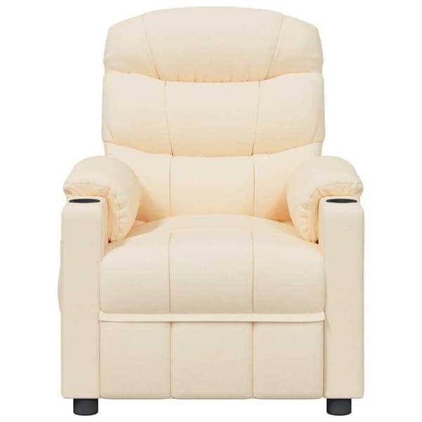vidaXL Massagefåtölj Kräm Tyg 348091