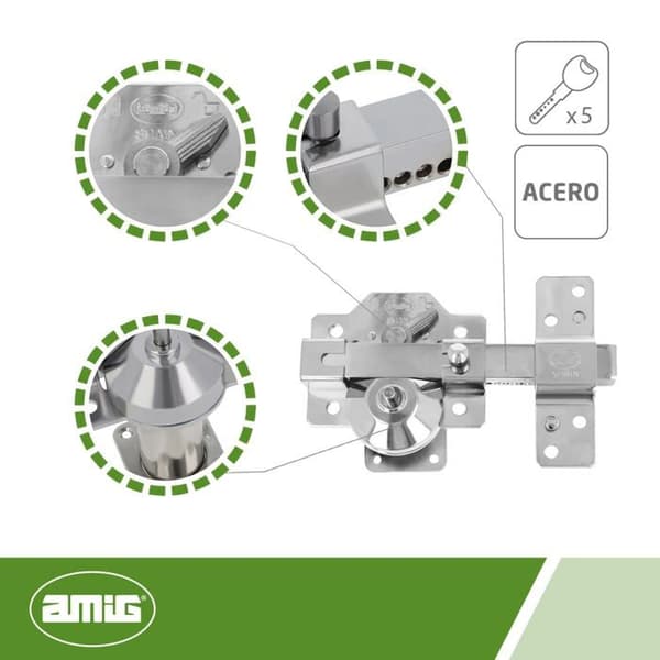 Lås - AMIG - 23371 - Rund cylinder - Hög säkerhet - Anti-bumping