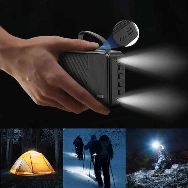 Extern batteri K11 Pro 20 000 mAh med integrerade kablar - Vit