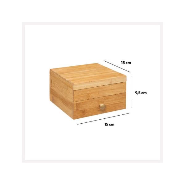 Liten smyckeslåda med spegel i bambu - 5 five simply smart