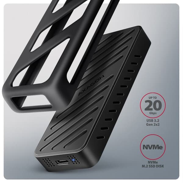 Gehäuse SSD NVMe - AXAGON - EEM2-20G - USB-C 3.2 - 20 Gbps - Format 2230