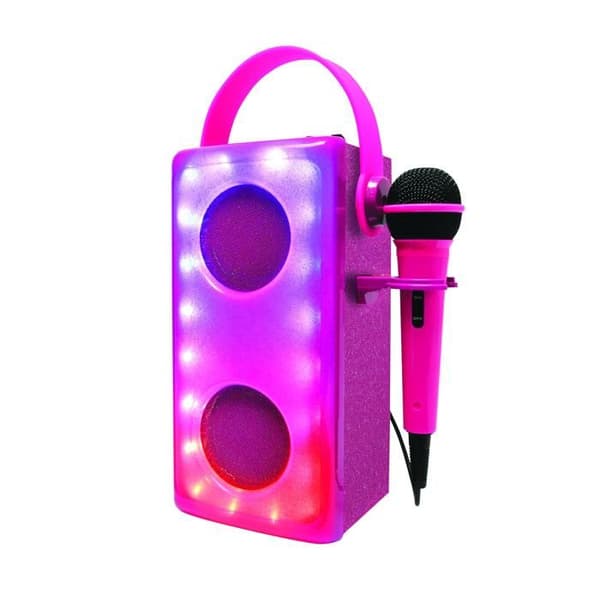 Bluetooth-högtalare med ljus Rosa och mikrofon