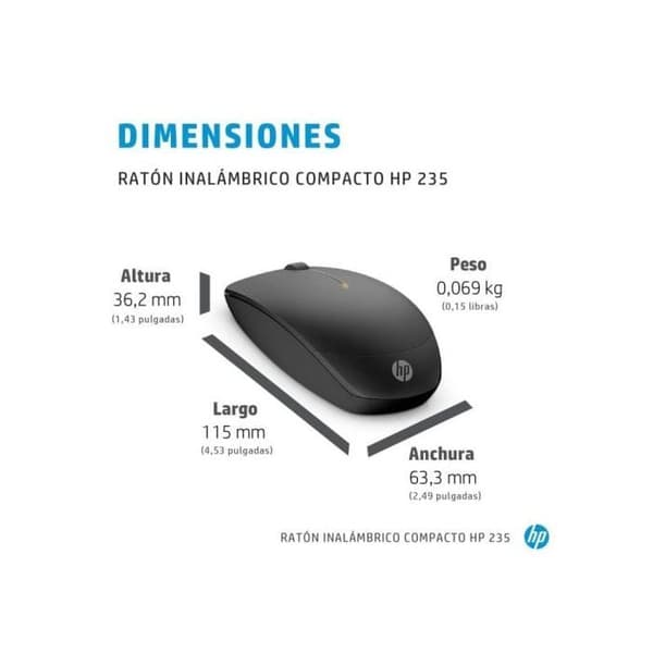HP 235 Slim Trådlös Mus Nej