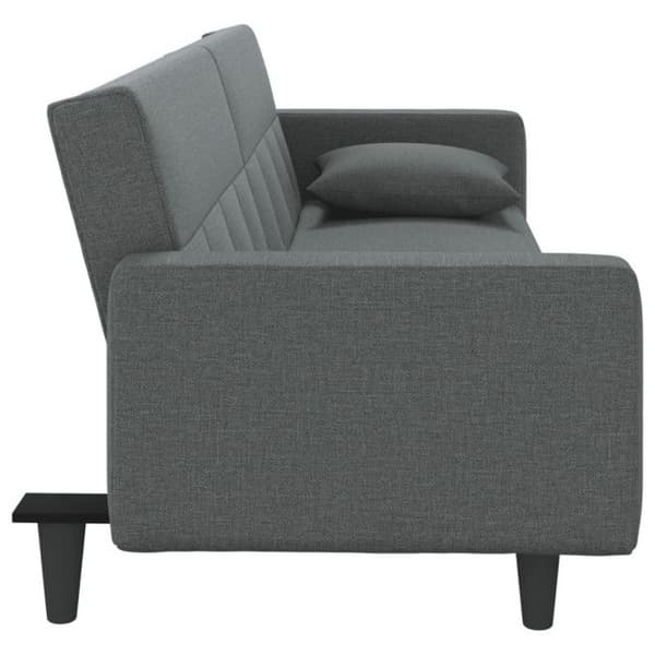 vidaXL Sängsoffa med mörkgrå kuddar tyg 351876