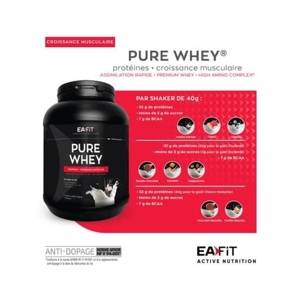 EAFIT Pure Whey - Vassleprotein - Vanilj Intense - 850g