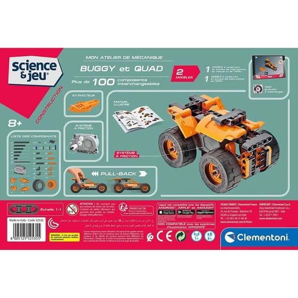 Clementoni - Vetenskap & Spel - Friction Buggy & Quad