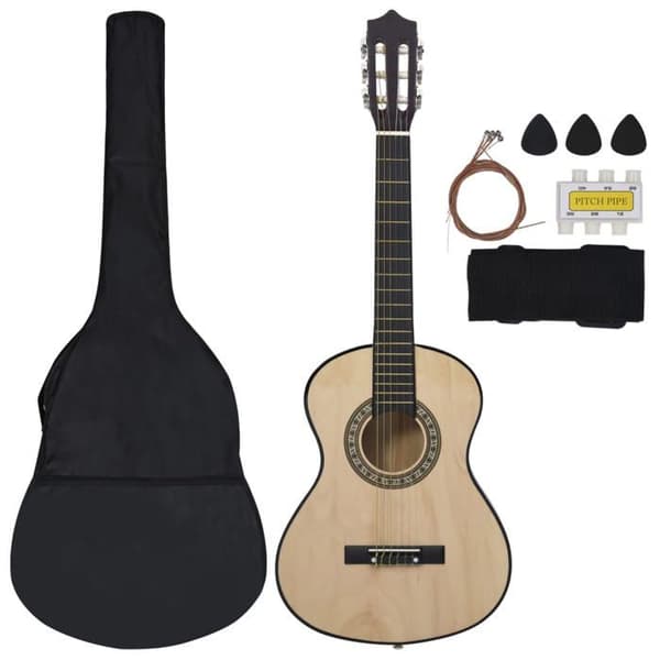 vidaXL klassisk gitarr för nybörjare och barn 1/2 34" basträ
