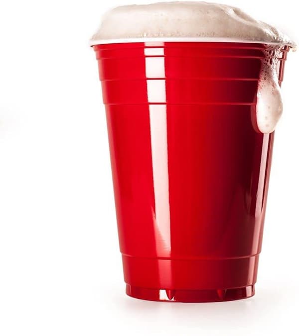 Engångsglas - PIQIUQIU - A - Glansig röd - Robust polystyren - Set med glas + bollar