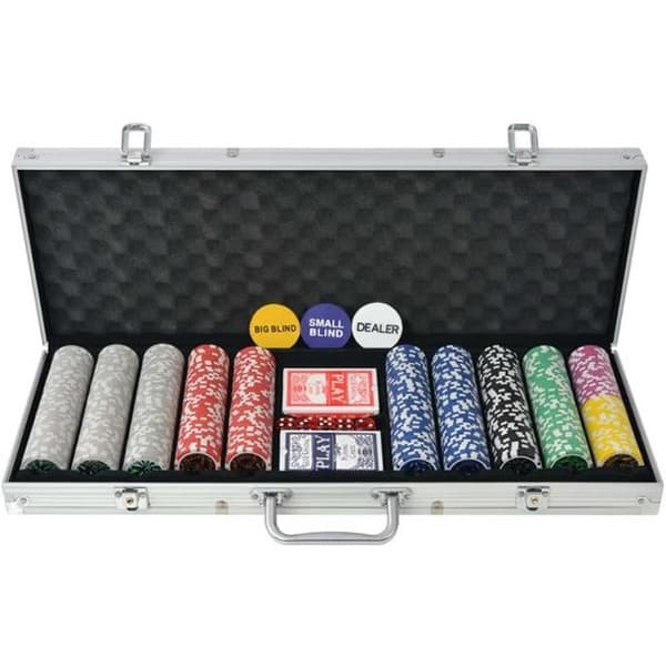 vidaXL pokerfodral med 500 laseraluminiumchips