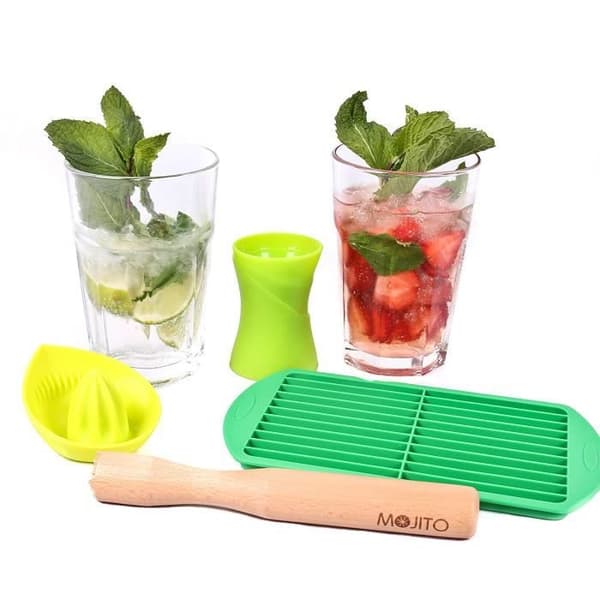 Bar-set - Vänner - Mojito-set - 4 delar - Citruspress - Dubbel mätare - Träsked