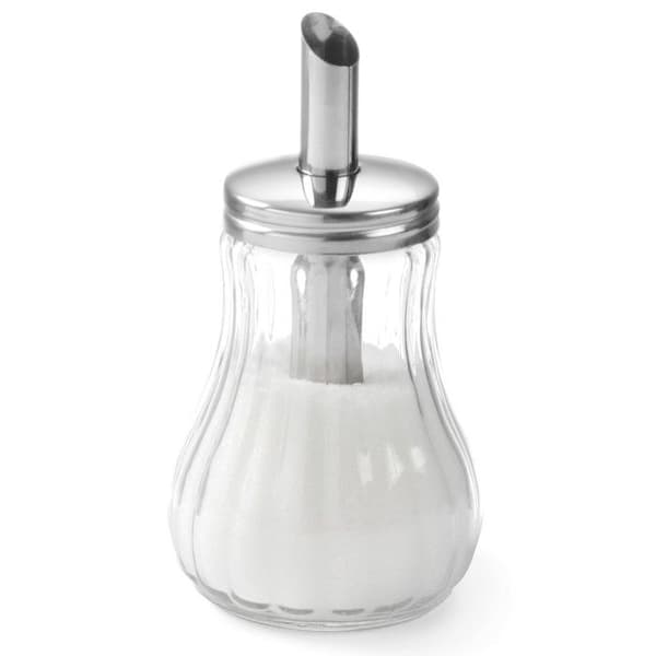 Glas sockerbehållare med sockerdispenser, diameter 80 mm, 200 ml - Hendi 452400
