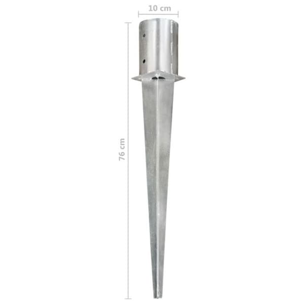 vidaXL Ground Stakes 6 st Silver 10x76 cm Galvaniserat stål