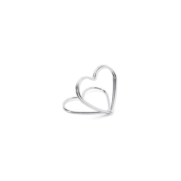 Silver hjärta platskort stöd x10