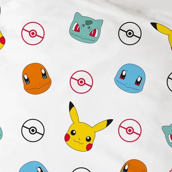 Barnsängset 100% Bomull - POKÉMON POWER - Blå - 140x200+63x63cm
