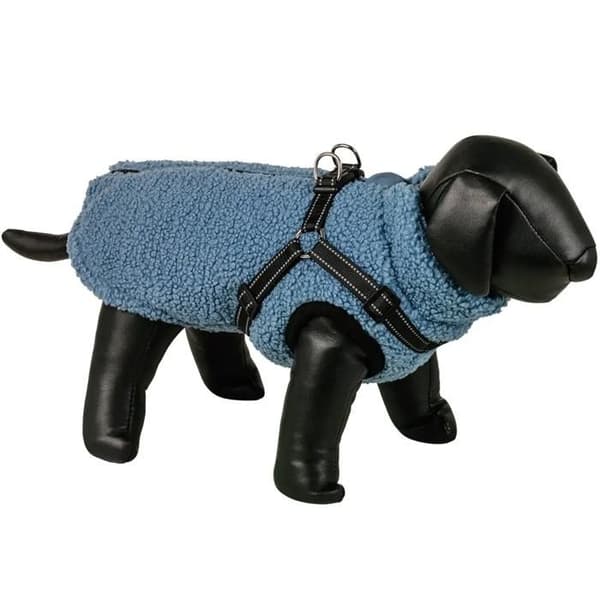 Hundmantel 2 i 1 Nobby Pet Plis - Blå - 20 cm