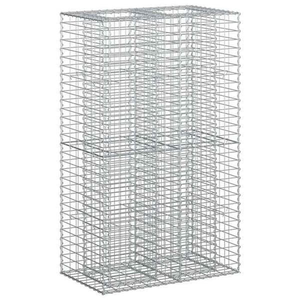 vidaXL Hög säng gabion Silver 42033333