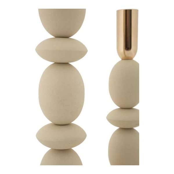 Metallljusstake Shuttle (2-pack) crème och guld