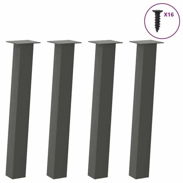 vidaXL Consolebords ben 4 delar Antracit 72 cm Stål 4012506