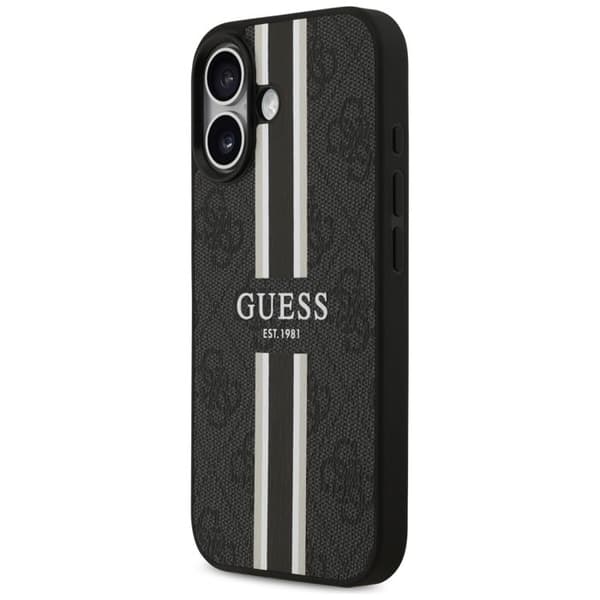 Coque Guess Hardcase 4G Printed Stripes MagSafe för iPhone 17 - Svart