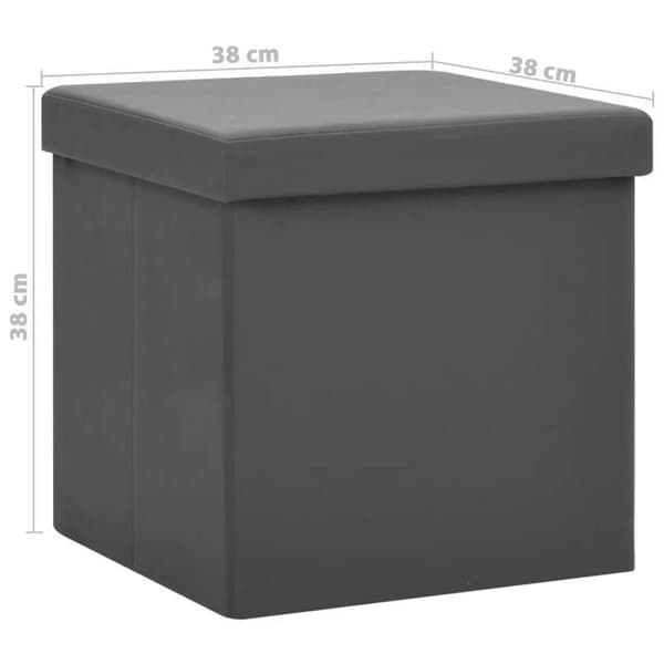 vidaXL Fällbara förvaringspallar set om 2 grå PVC 338788