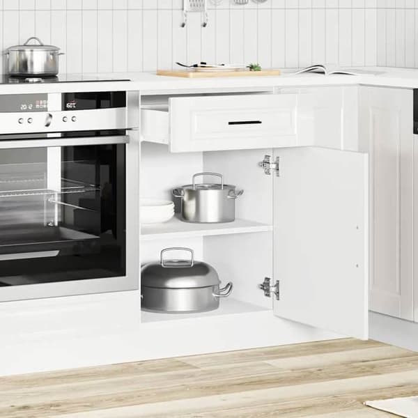 vidaXL Köksrange Porto vit glansig ingenjörsträ 853959