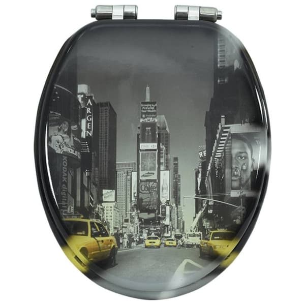 vidaXL Toalettsits MDF Soft Close Lock New York Design