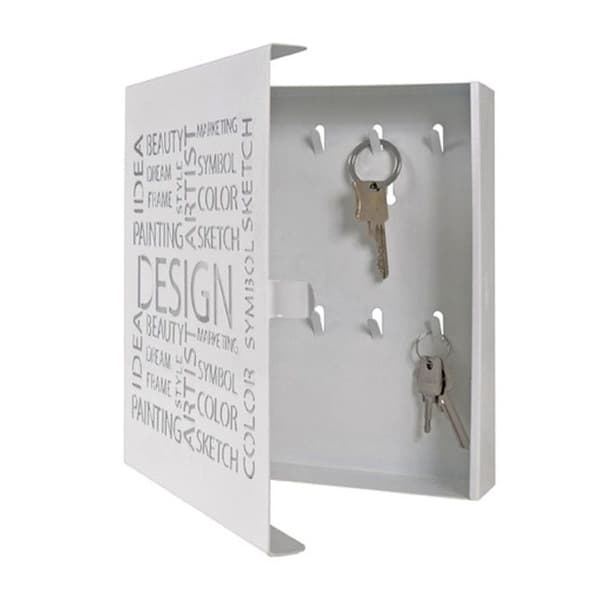 Nyckelskåp Metall "Design" 24cm Vit