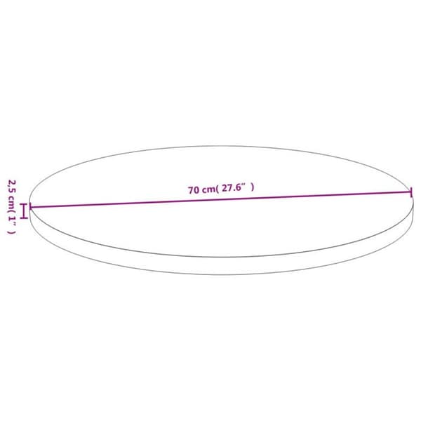 vidaXL Bordsskiva Ø70x2,5 cm Bambu 352682