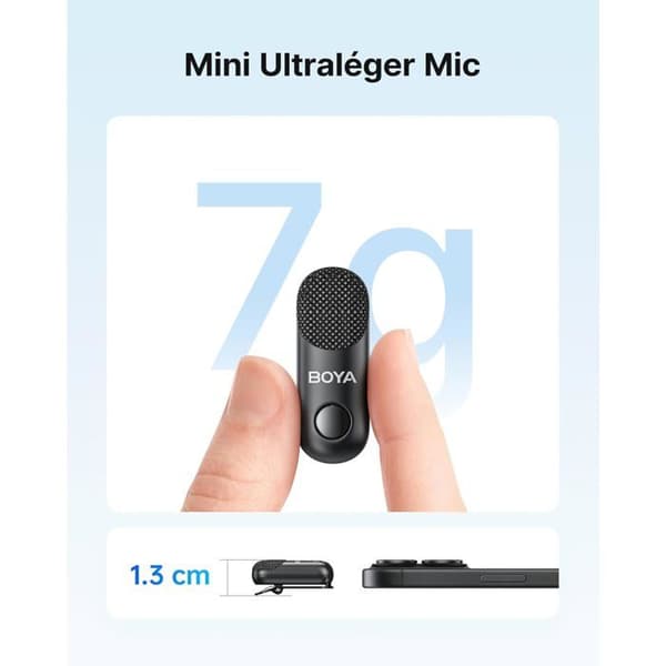 BOYA Magic Microfon trådlös USB-C — Mini lavaliermikrofon för iPhone 15/16, 30 h, AI-brusreducering