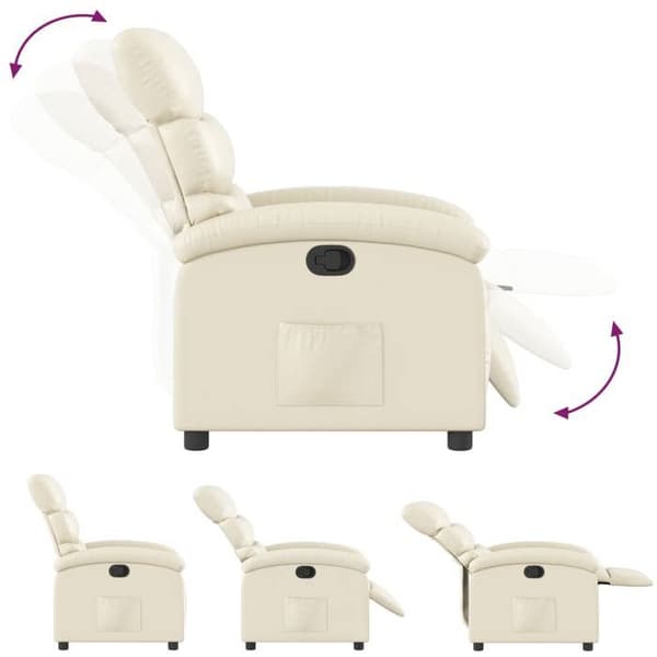 vidaXL Recliner i krämfärgad konstläder 3205845