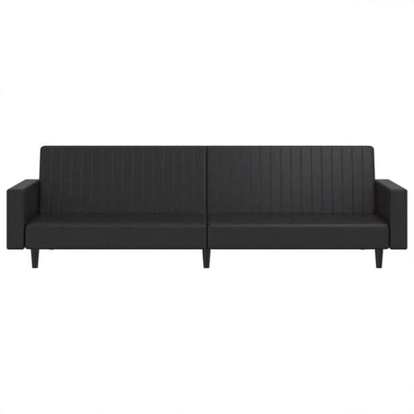 vidaXL 2-sits bäddsoffa svart konstläder 375951