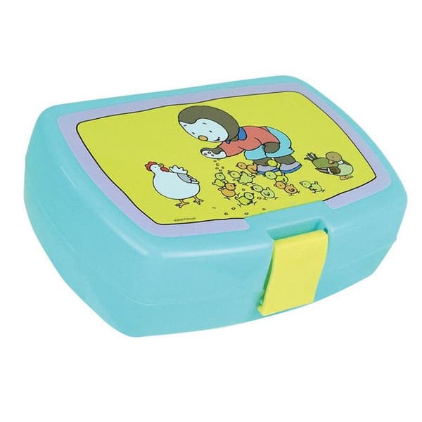 Snackbox - T'choupi - Rektangulär - Blå - H. 6 x L. 17 x D. 13,5 cm - Tål diskmaskin