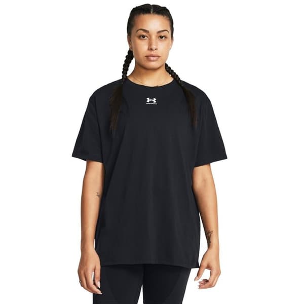 T-shirt oversize - UNDER ARMOUR - Campus - Blandad bomull - Ribbad krage - Förlängd oversize passform