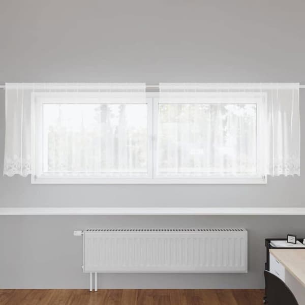 Spetsgardin - vidaXL - Vit - Polyester - 120x300 cm - Ljusfilterande - Integritetspaneler