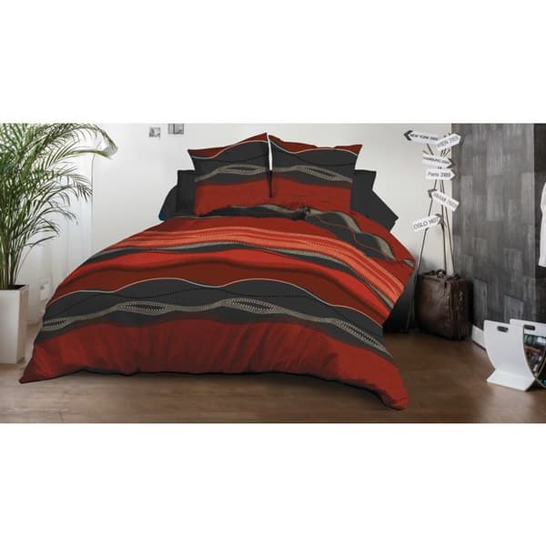 Påslakan 240x260 + 2 örngott - Microfiber - Baltic red