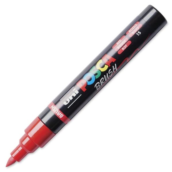 POSCA-markör - Röd - Penselpunk - PC5BR - För alla ytor