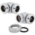 Anslutningar - Corsair - Hydro X Series XF - 90°-kopplingar - Krom - Pack om 2