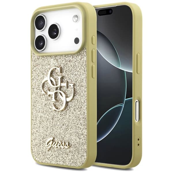 Guess Fast Glitter Big 4G för iPhone 17 Pro - Guld