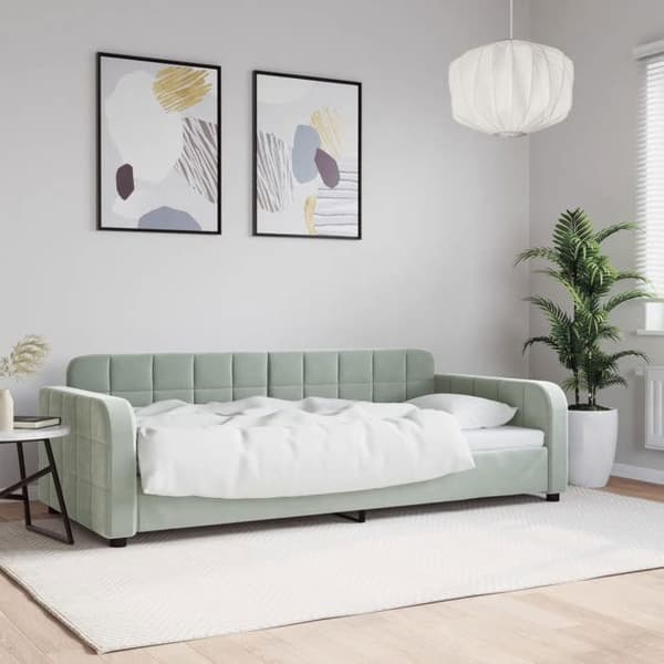 vidaXL Låt vilan ljusgrå 90x190 cm sammet 354071