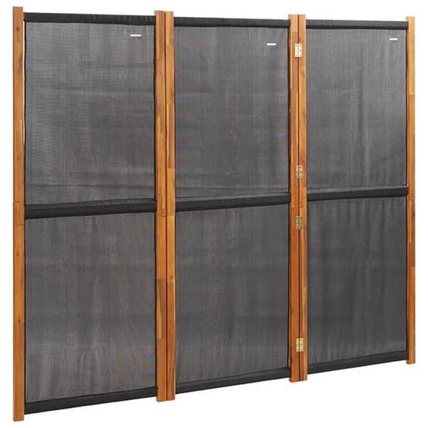 319179 vidaXL Separator 3 paneler Svart 210x180 cm