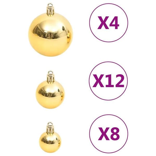 vidaXL Julgranskulor Set 111 delar Guld polystyren 356109