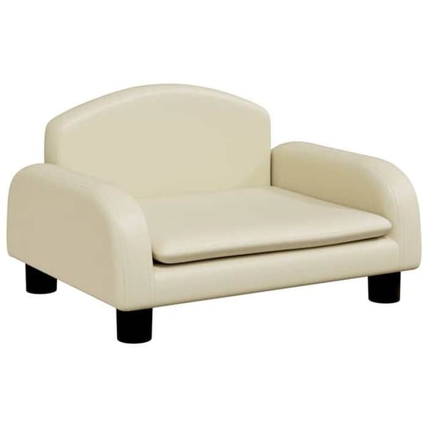 vidaXL Barnsoffa crème 50x40x30 cm konstläder, mini soffa, mini soffa-stol, mini soffa för barn, soffa 3196375