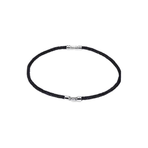 Halsband - MOLECOLE - Silver 925 - Bomullssnöre - 48 cm - Unisex