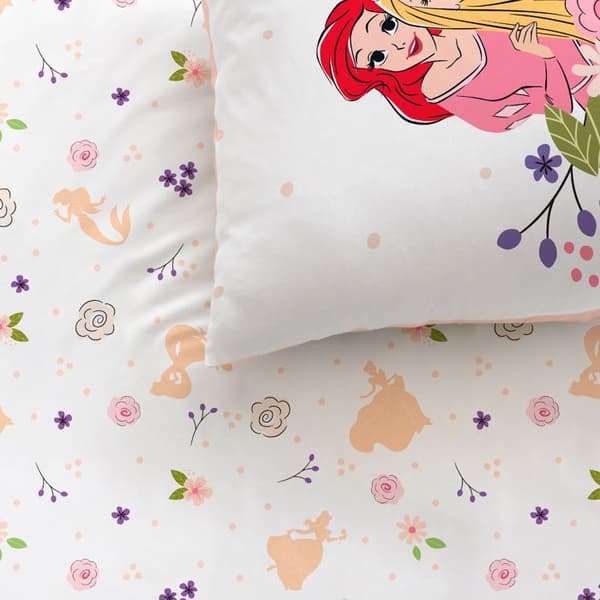 Barnsängkläder 100% Bomull - DISNEY PRINSESSA BAL - Vit - 140x200+63x63cm