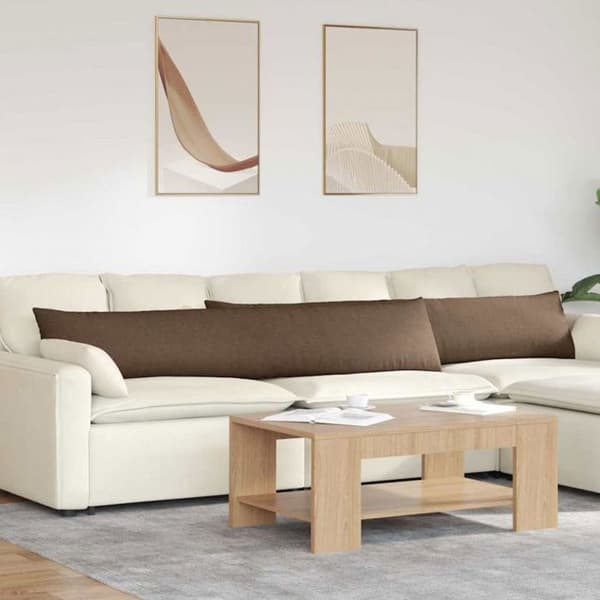 Coussin Vidaxl Soffkuddar 2 st Brun 200 x 40 cm tyg
