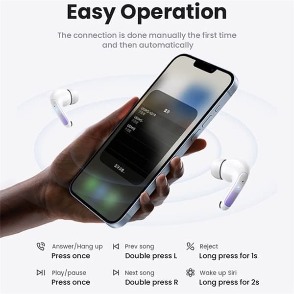 Trådlösa hörlurar - Usams - US-XD19 - Bluetooth 5.3 - ENC - Lila gradient
