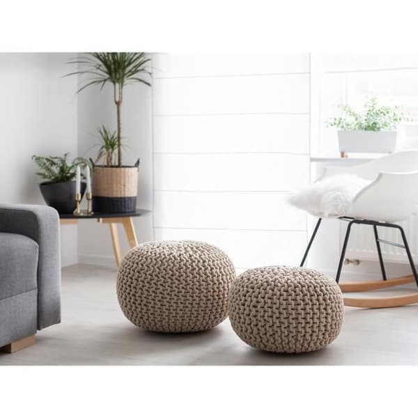 Beliani - Puff beige 40 x 25 cm CONRAD
