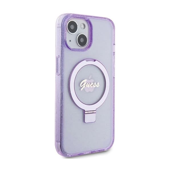 Mobilskal - Guess - iPhone 15 Plus - Lila - Glitter - MagSafe