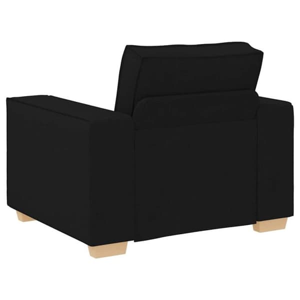 Fåtölj - Svart - 100% polyester - 1 plats - Breda armstöd
